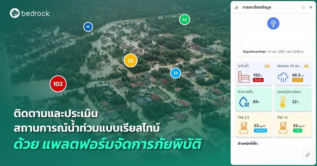 มาหาคำตอบว่า ทำไม IoT น้ำท่วมและ CCTV บนแพลตฟอร์มจัดการภัยพิบัติ ถึงติดตามระดับน้ำ ประเมินสถานการณ์น้ำท่วมได้เรียลไทม์ แม่นยำ และใช้แจ้งเตือนน้ำท่วมได้จริง