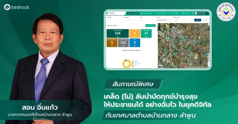 สัมภาษณ์พิเศษคุณสอน อิ่นแก้ว นายกเทศมนตรีตำบลบ้านกลาง ลำพูน ถึงอุปสรรคและแนวทางในการนำ Bellme จาก Bedrock มาแก้ความทุกข์ร้อนของพี่น้องประชาชนได้อย่างฉับไว